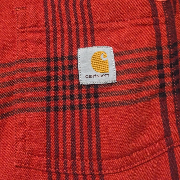 Carhartt Rugged FlexFlannel red/black BuffaloCheck button down Tunic/Top XSmall - Picture 4 of 13